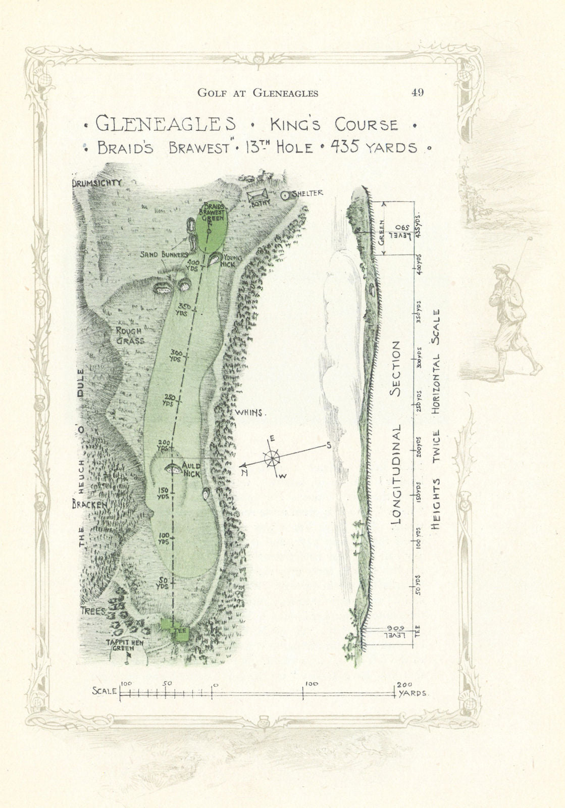 Gleneagles King's Course - plan of the 13th hole